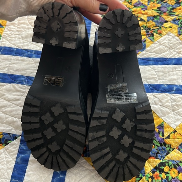 Olivia Miller black suede platform lug sole Chelsea boots 10 platform - Picture 6 of 7